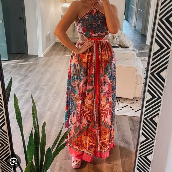 Farm Rio Macaw scarf maxi dress NWT size XL - Picture 6 of 8